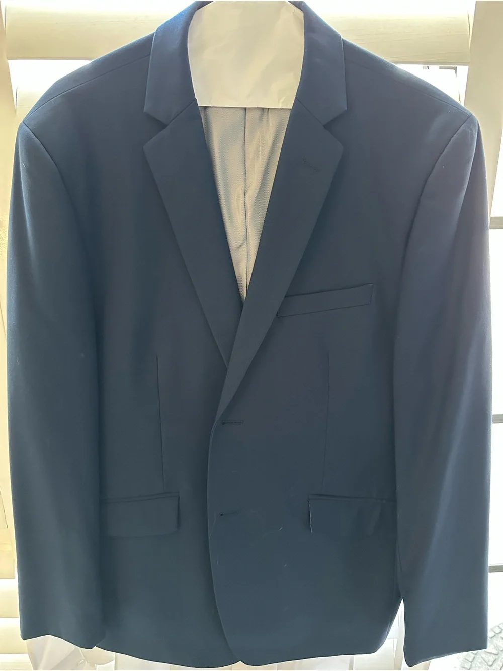 Tailored Men's Navy Suit Jacket - Modern Two-Button Blazer